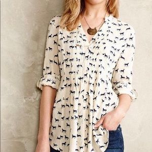 Anthropologie Horse-Print Top